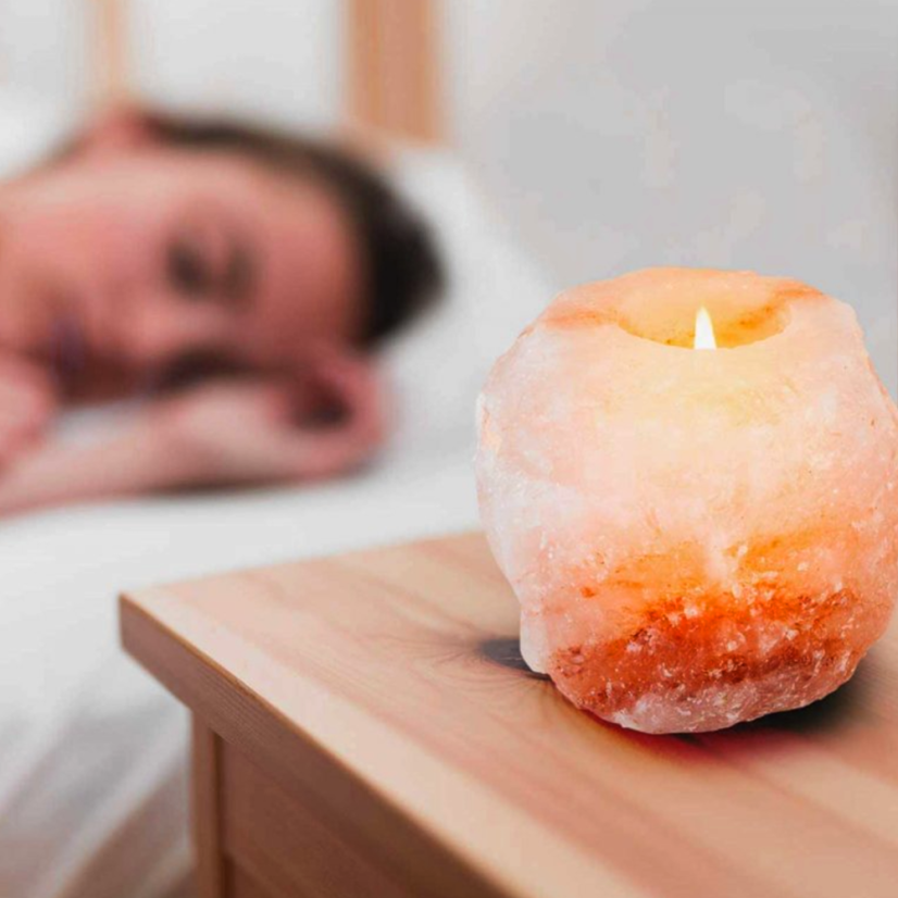Solná lampa na svíčku