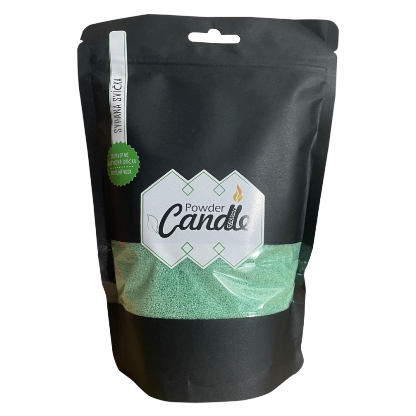 Zelená sypaná svíčka PowderCandle - Množství: 400 g