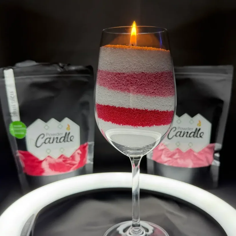 Červená sypaná svíčka PowderCandle - Množství: 400 g