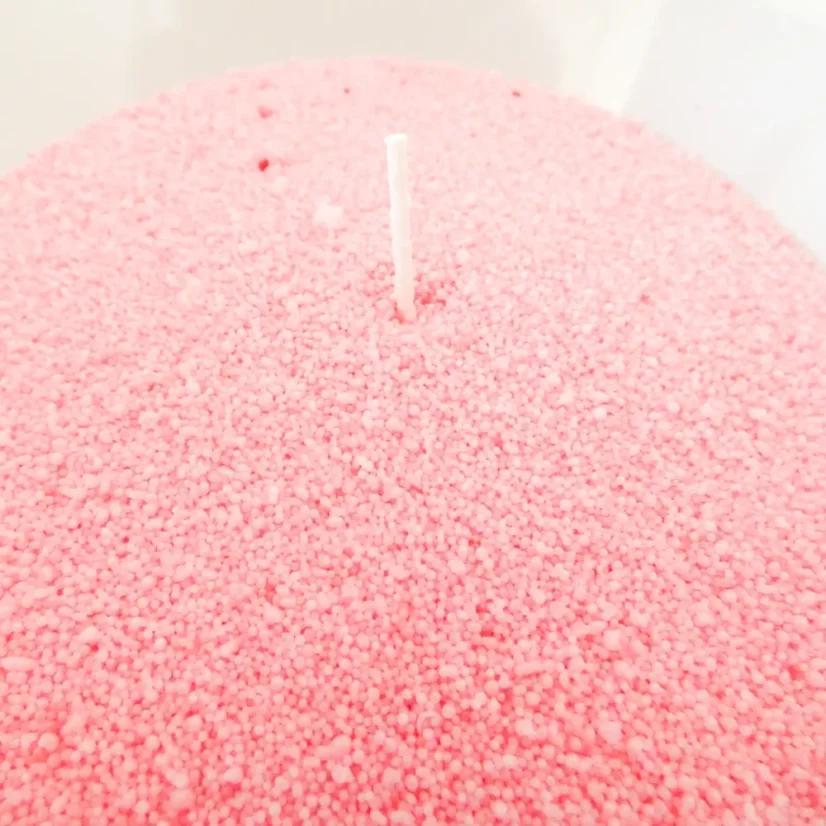 Růžová sypaná svíčka PowderCandle - Množství: 400 g
