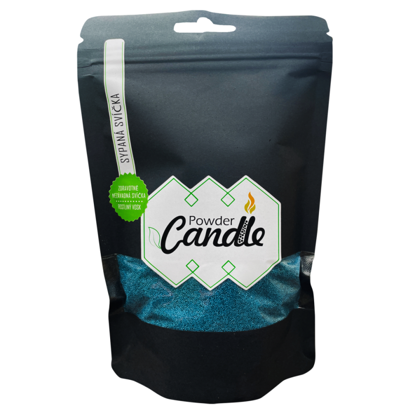 Oceánově modrá sypaná svíčka PowderCandle - Množství: 200 g