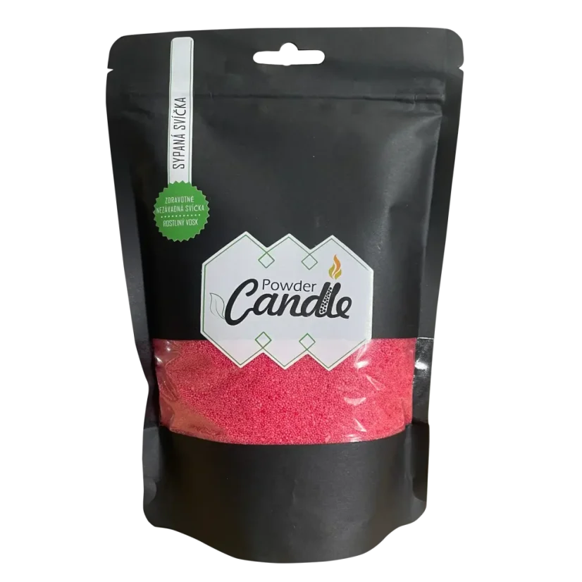 Červená sypaná svíčka PowderCandle - Množství: 400 g